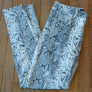Join Youth Snakeskin Print 5 Pocket Tapered Leg Skinny Jeans Size XL EUR 42